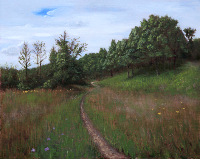 Hiking Trail landscape paintings by David John Dietrich art